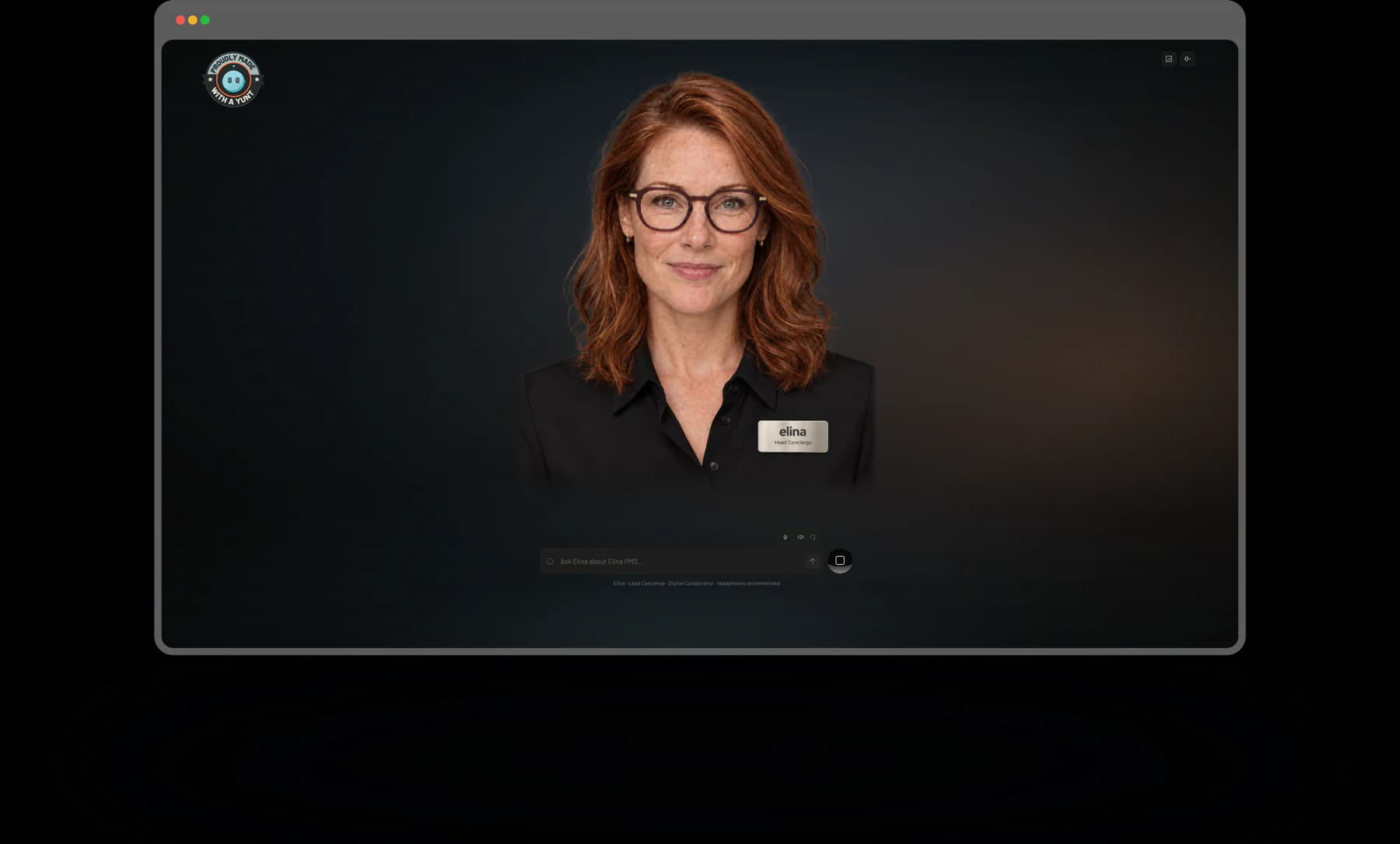 Elina, la colaboradora digital de Elina PMS, en su propia interfaz.